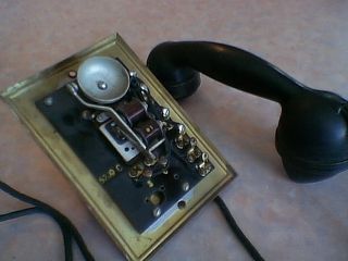 Vintage COUCH phone brass handset cord intercom antique USA retro