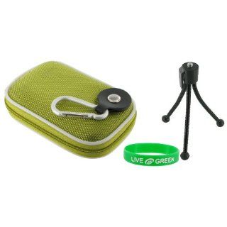 Nylon Hard Shell Carrying Case (Green) and Spider Tripod