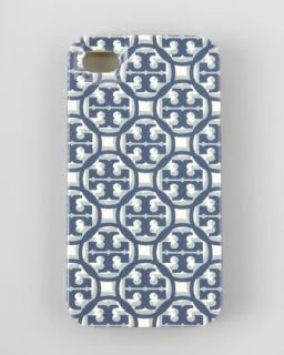 Tory Burch Logo Lattice Hard Shell iPhone 4 Case, Tory Navy   Neiman