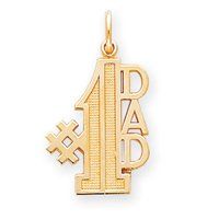 14k Number 1 Dad Charm   Measures 26.9x15.2mm   JewelryWeb