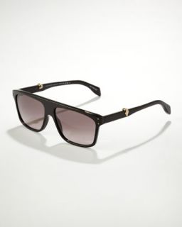 N21FE Alexander McQueen Square Plastic Aviator Sunglasses, Black