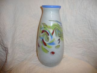 Signed Ron Hinkle Fenton Artist Art Glass Vase Mint