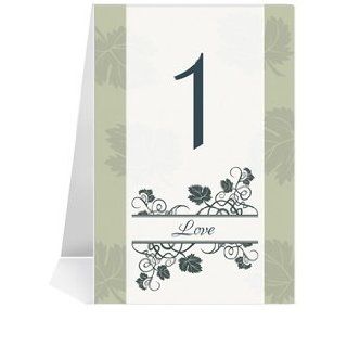 Wedding Table Number Cards   Leaves of Moss & Midnight #1