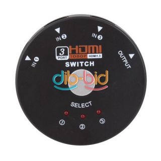HDMI Switcher 1080p 3 Port Splitter Box Audio Switch Hub for HDTV PS3