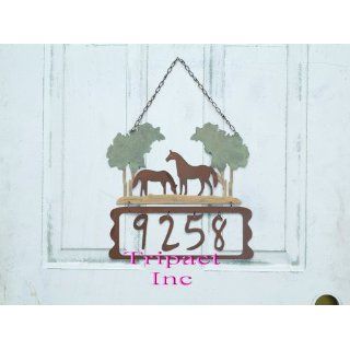  Rustic Horse Number Door Plates (Can Change Number)   