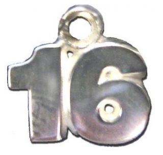 8 mm 5/16 Double Number (No Bar) Charm   Sterling Silver