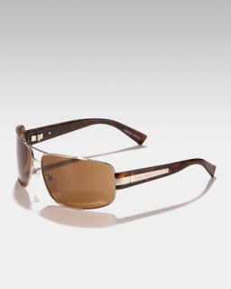 Giorgio Armani Round Plastic Aviator Sunglasses, Dark Havana   Neiman