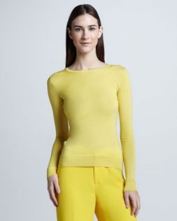 B25MQ Ralph Lauren Collection Crewneck Cashmere Sweater, Yellow