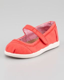 toms tiny canvas mary jane slip on red $ 31