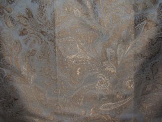 Highland Court Lake Blue Paisley 100 Silk Fabric Remnant