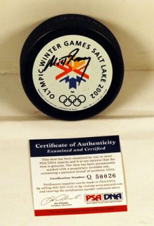 Mitt Romney Signed 2002 Olympics Hockey Game Puck RARE 2012 President