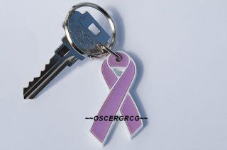 Testicular Cancer General Hodgkin Lavender Ribbon Orchid Keychain Ring