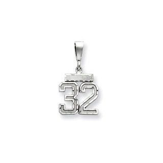 2 Digit Sports Number Charm, White Gold: Jewelry