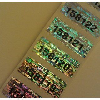 1000 SERIAL NUMBER HOLOGRAM LABELS STICKERS  1 INCH 25mm