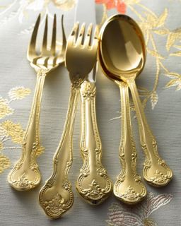 H4KHF 45 Piece Gold Plated Baroque Flatware Service