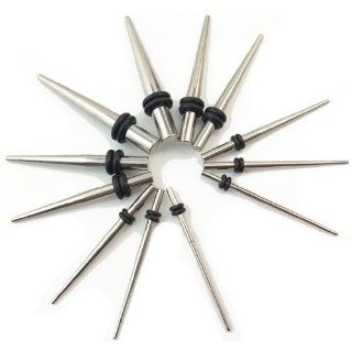 12 Pc Micro 316L Stainless Steel Ear Stretching Taper Kit 16g 6g