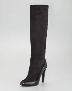 Reed Krakoff Leather Suede Thin Strap Knee Boot   