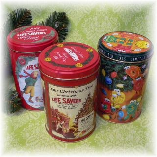 Lifesavers Candy Xmas Holiday Tin Gummi 1988 1991 1995