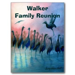 Family Reunion Invitation with Water Birds Post Card