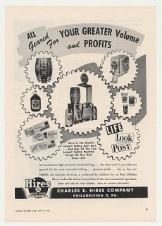1955 Hires Root Beer Fountain Dispenser Print Ad