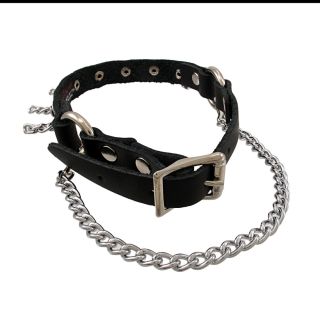 9065_black_leather_chrome_chain_fringe_boot_strap_harnesses_2L