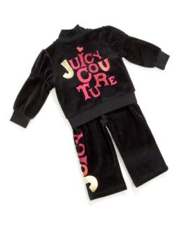 Juicy Couture Baby Velour Tracksuit, Black   