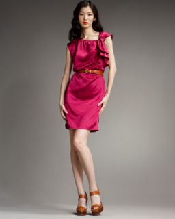 MARC by Marc Jacobs Charmeuse Bow Shoulder Dress, Hot Fuchsia