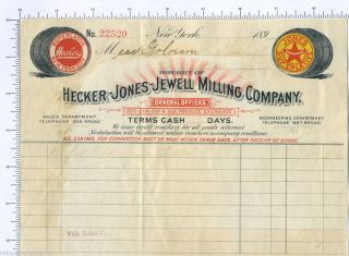 3175 Hecker Jones Jewell Milling Co 1895 Billhead Flour Barrel