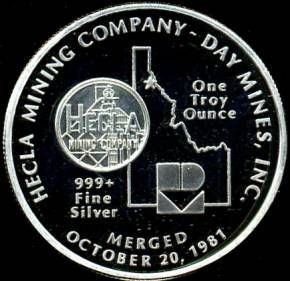 hecla mining company day mines inc one troy ounce 999 fine silver