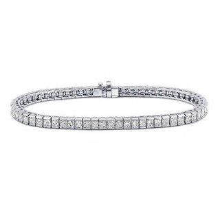  Diamond Tennis Bracelet In 14 Karat White Gold: Jewelry: 