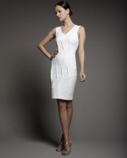 Nicole Miller Paneled Pintuck Dress   Neiman Marcus