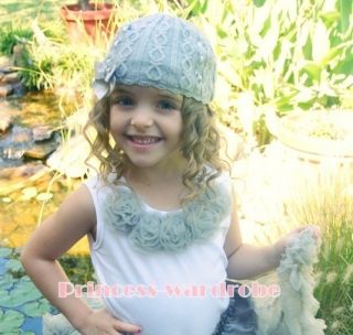  Pettitop Shirt in Grey Gray Hoar Rosettes for Girl Size 1 8Year