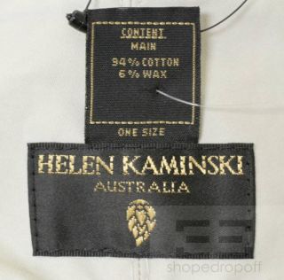 Helen Kaminski Khaki Coated Cotton Wide Brim Sun Hat OS