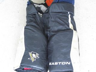  SULLIVAN Penguins Easton Black Size 48 Pro Game Worn Used Hockey Pants