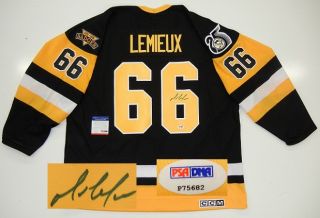 Mario Lemieux Signed Pittsburgh Penguins 1992 Stanley Cup Jersey PSA