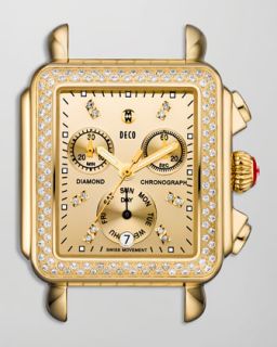 Michele Deco Day Diamond Watch Head, Yellow Gold   Neiman Marcus