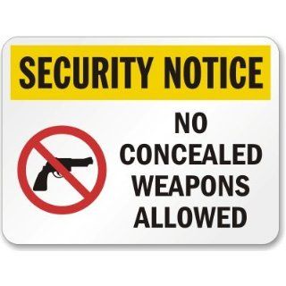  Weapons Allowed (no firearms symbol) Sign, 24 x 18