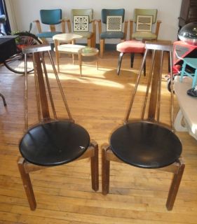 1950s Modern Tripod Chairs Round Seats Holabird Company Mod