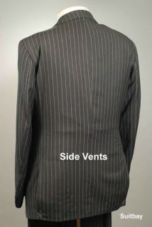 50R Suit Steve Harvey Charcoal Gray Stripe Suit XH75