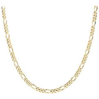  Gold 4.6mm Italian Figaro Chain Necklace, 20 Jewelry 