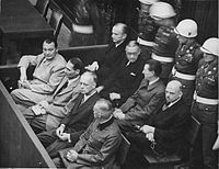  main target of the prosecution was hermann goering at the left edge on