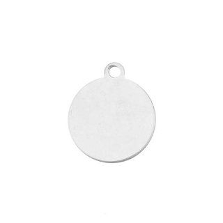 Sterling Silver Stamping Blank Round Disc Pendant 14.3mm