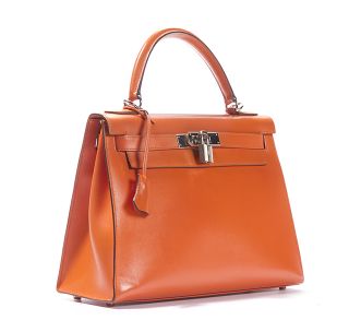 hermes kelly 28 cm orange box leather with phw bag