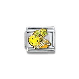 Travel Agent Smiley Face Occupation Italian Charm Jewelry 