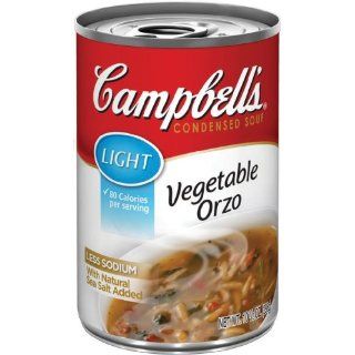 Campbells Red & White Light Vegetable Orzo Soup, 10.5 Ounce Cans