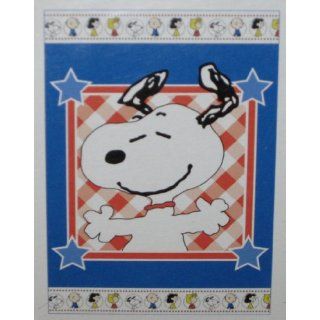 SNOOPY PATCHWORK PATRIOTIC FLAG WITH PEANUTS GANG ACROSS