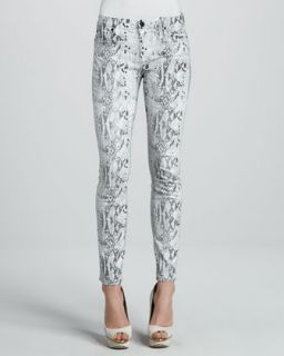 T65CN 7 For All Mankind Snake Print Skinny Jeans