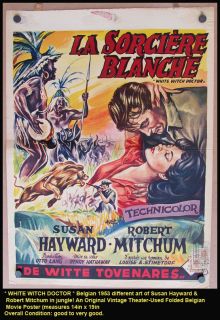 Original White Witch Doctor 1953 Poster Susan Hayward Robert Mitchum