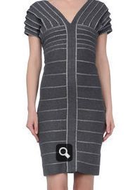 HERVE LEGER GREY SILVER DRESS MINT COND 1650 AS SEEN ON KHLOE