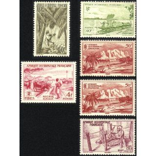 Six French West Africa Postage Stamps 